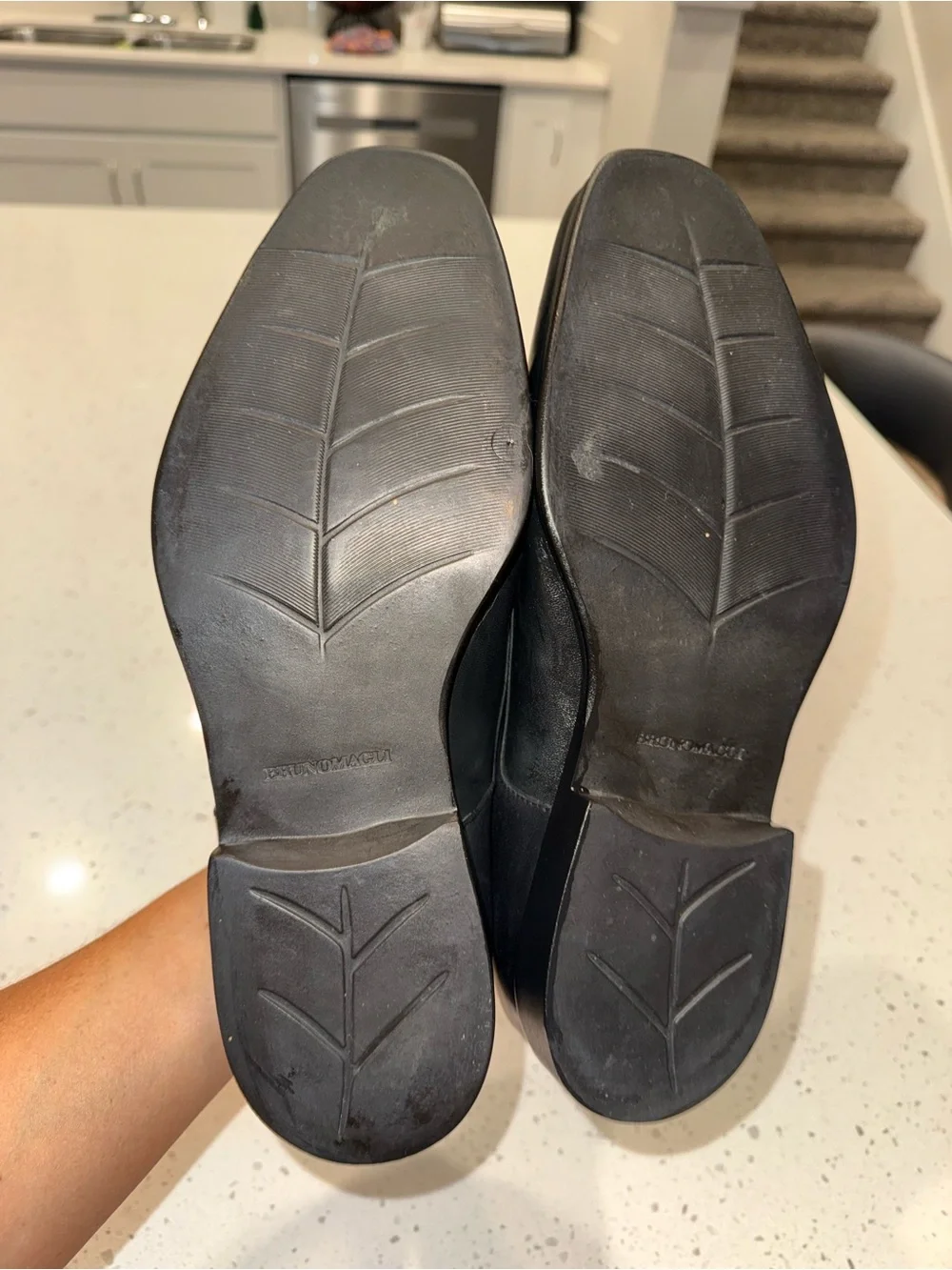 Bruno Magli Black Leather Slip-On Loafers